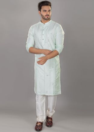 Green Festive Embroidrered Kurta Pajama