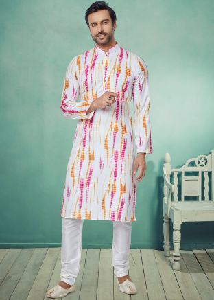 White Color Cotton Readymade Kurta Pajama