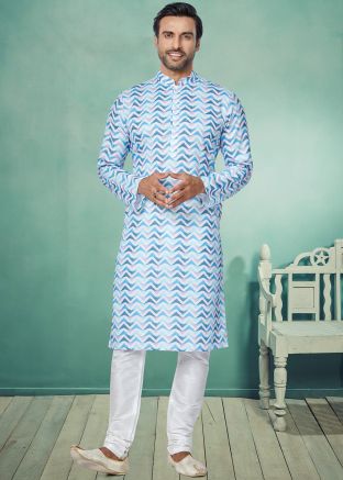 White Color Cotton Readymade Kurta Pajama