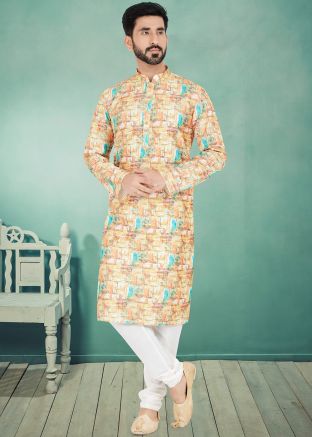 Multicolor Color Art Silk Readymade Kurta Pajama