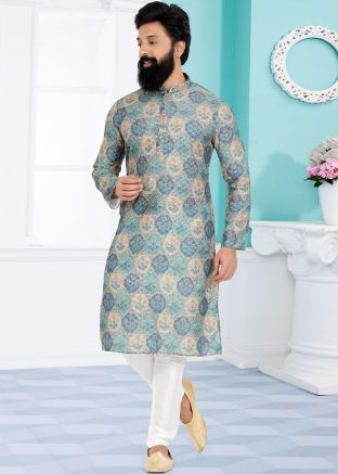 Multicolor Color Art Silk Readymade Kurta Pajama