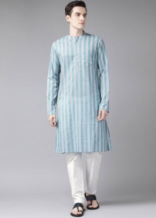 Multicolor Stripped Mens Kurta Pajama