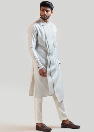 Readymade Blue Asymmetric Kurta Pajama Set