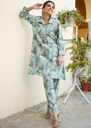 Multicolor Cotton Readymade Co-Ord Set In Print