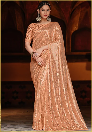 Diwali Dresses: Sequins Work Sarees