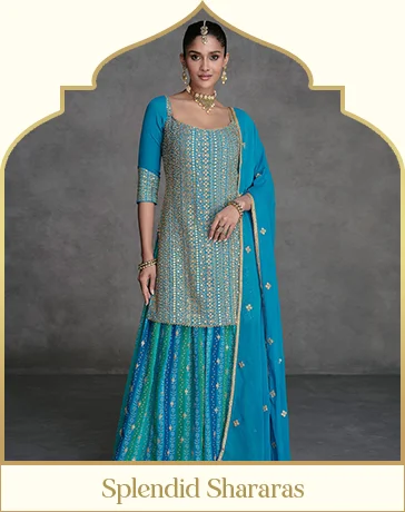 Indian Eid Dresses: shop Sharara Suits